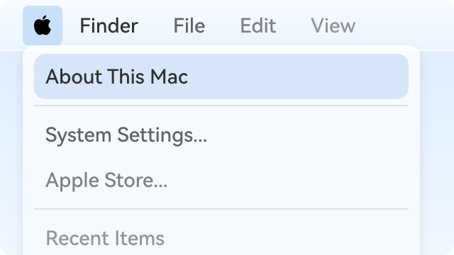 Apple menu with About This Mac